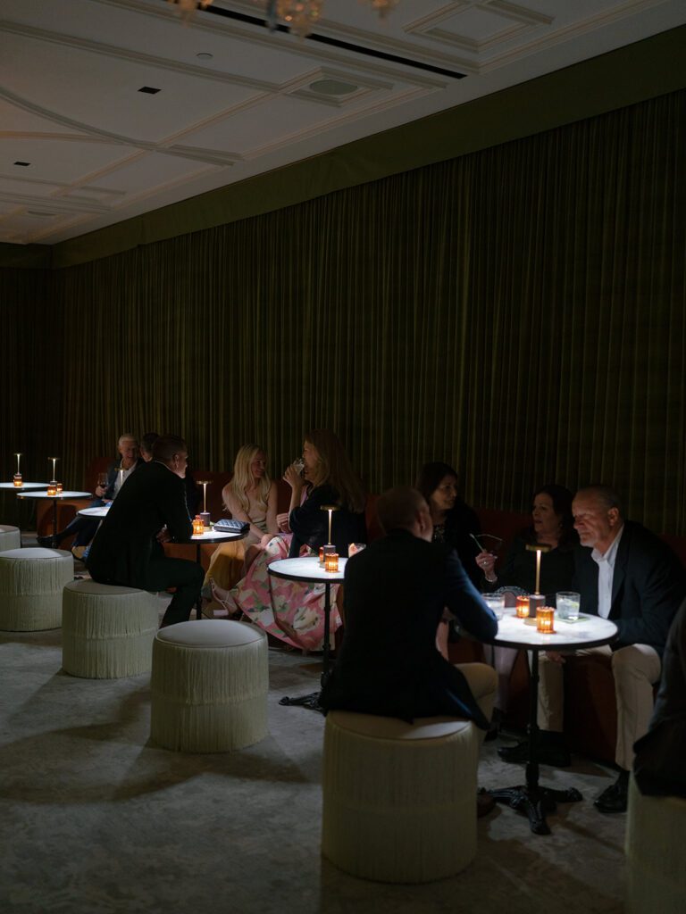 Speakeasy welcome party at a Rosewood Miramar wedding weekend