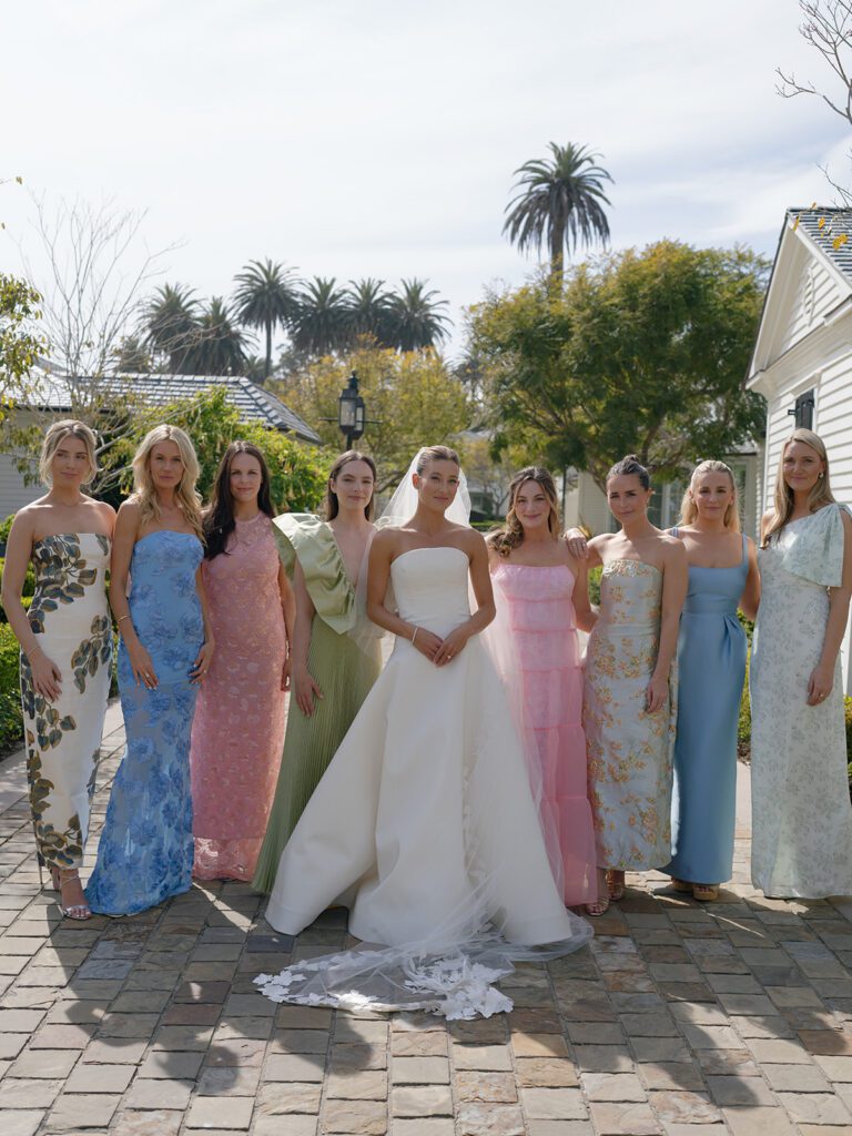 Bride with her bridal party at Rosewood Miramar Beach